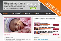 38 Degrees petition campaign website