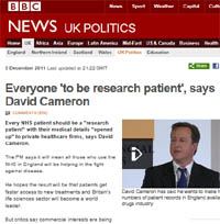 Pic: Cameron Says /Nhs patients to be source for research