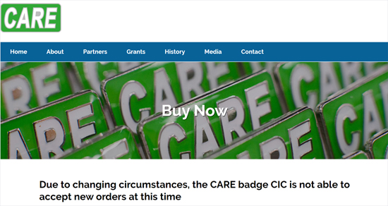 Pic: Care Badge message 