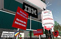 Protest outside IBM Second Life HQ building