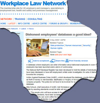 Workplace Law Netowrk Article rases concerns