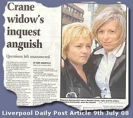 Crane Widow at Inquest