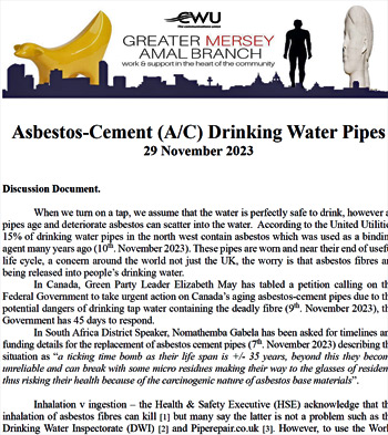 Image: Asbestos Water Report - Click to download