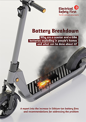image: ESF report into failing batteries in E-Bikes/E-scooters - click to download document