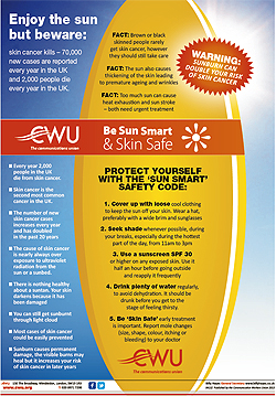 Pic: Sun safe poster from CWU - click to download