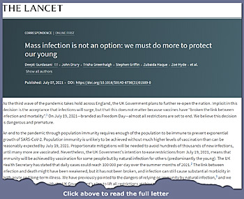 Pic: Lancet Letter - click to read