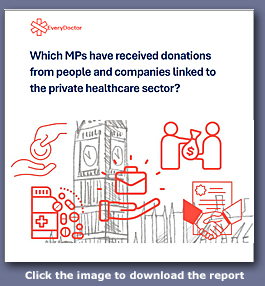 image: MPs list of private healthcare donations - click to download the report