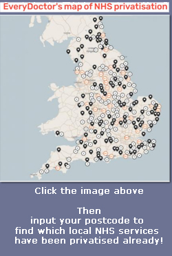 image: NHS Privatisation map and MP interests