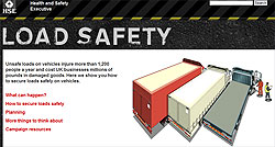 Health and Safety Executive's new load safety campaign pages