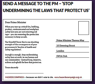 Postcard to PM - click to fill in and send
