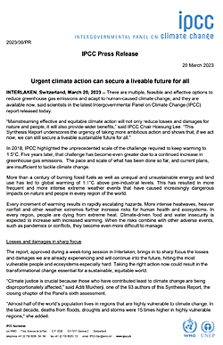 Image: IPCC press release