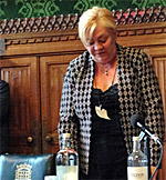 Pic: Linda Whelan speaking at the recent H&S obby of Parliament