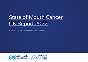 image: Cover of Mouth Cancer UK report - click to download the full report