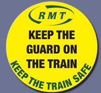 Pic: RMT Keep Guard On Train safety campaign