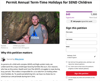 image: SEND Holidays petition - click to sign the petition