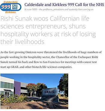 Image: headline from Call999 for the NHS