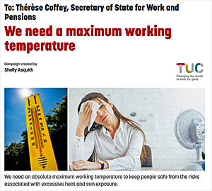 Pic: TUC's heat petition - click to sign
