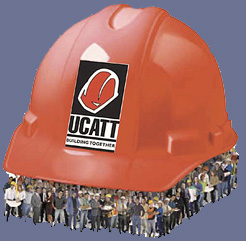 Pic: UCATT hard hat - click to visit their website